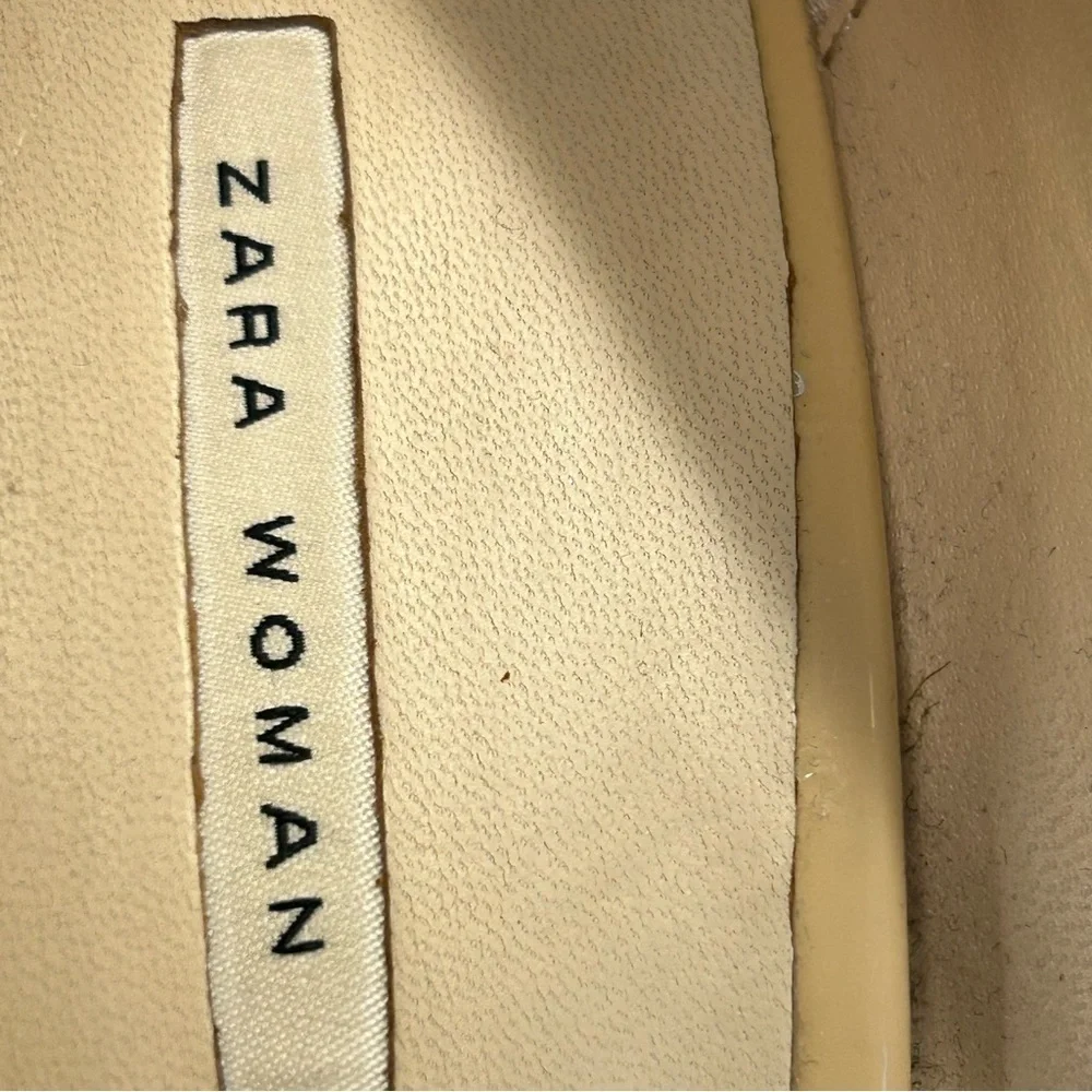 Zara light beige tan brown patent high heel pumps Sz 40 - Picture 9 of 12
